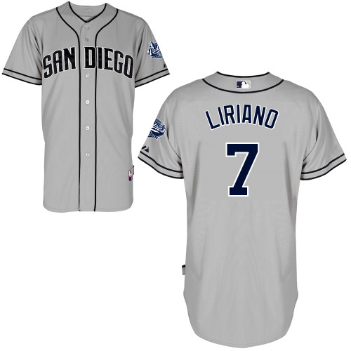Rymer Liriano #7 MLB Jersey-San Diego Padres Men's Authentic Road Gray Cool Base Baseball Jersey
